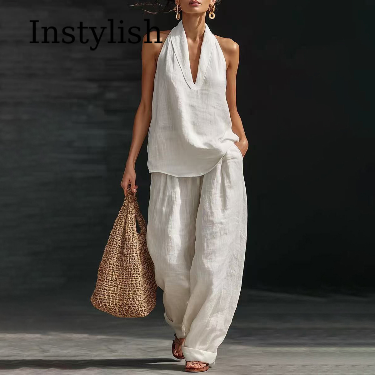 Summer Women's Casual Linen 2- - đánh giá và giá Linen Pant Wide