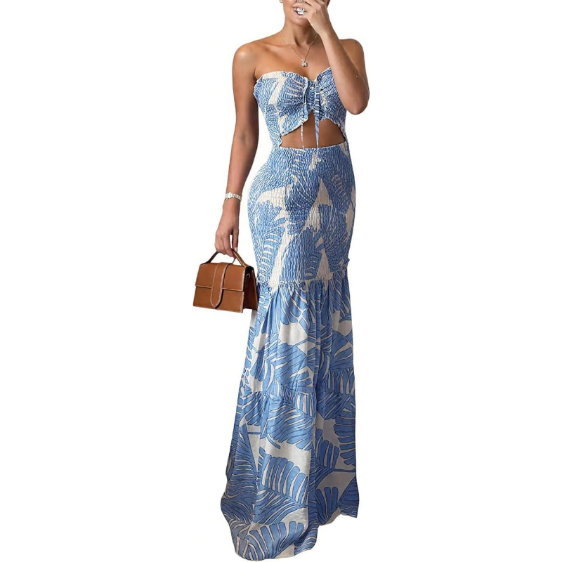 CHICME Floral Vacation Dress H - đánh giá và giá Maxi Dress Halter
