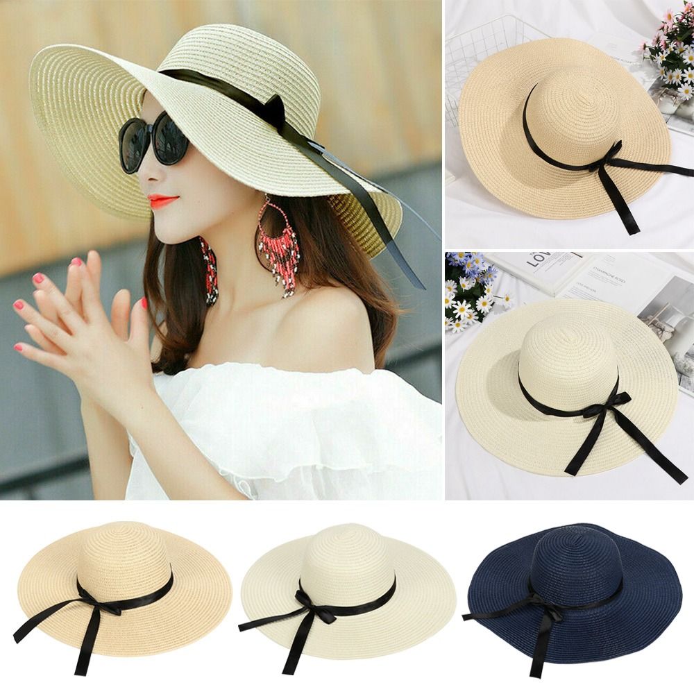 Women Floppy Straw Big Wide Br - đánh giá và giá Hat Floppy Wide